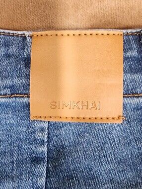 SIMKHAI High Rise Pintuck Flare Jeans Medium Wash Size 28